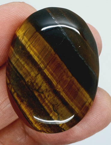 40x30mm Flat Backed Tiger Eye Oval Stone Cabochon 652xG