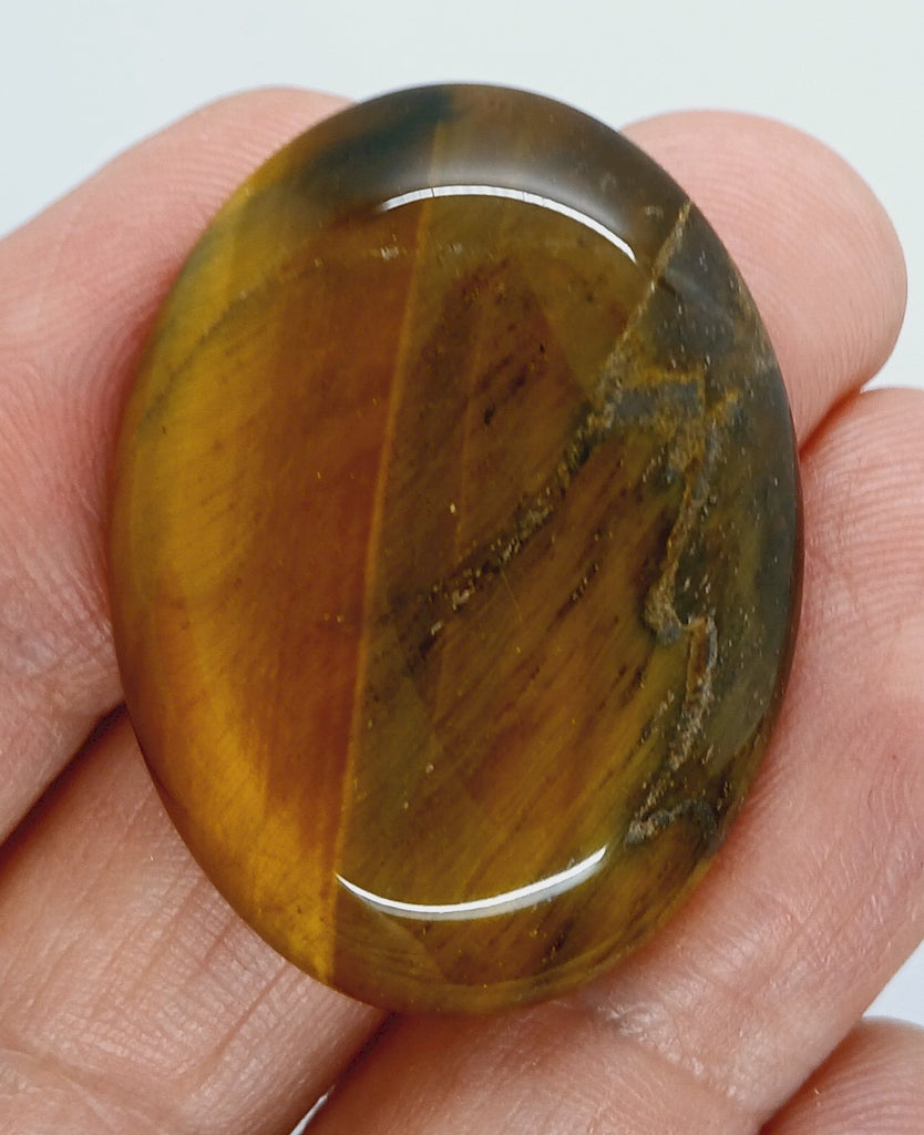 40x30mm Flat Backed Tiger Eye Oval Stone Cabochon 652xH