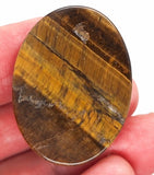 Second - 40x30mm Flat Backed Tiger Eye Oval Stone Cabochon 652xJ
