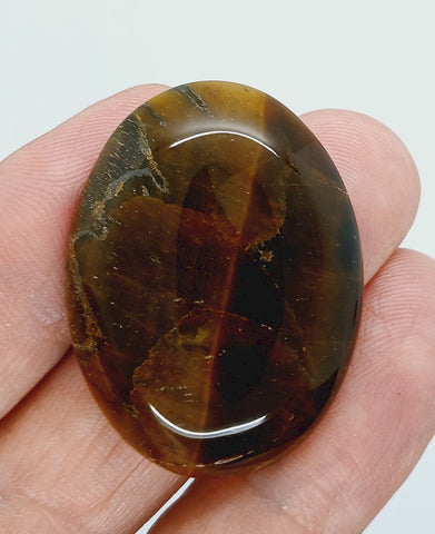 40x30mm Flat Backed Tiger Eye Oval Stone Cabochon 652xi