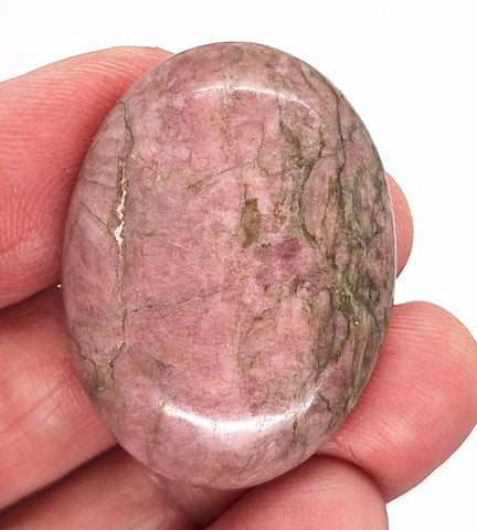 40x30mm Flat Backed Rhodonite gemstone loose oval cabochon semi-precious stone  655xG