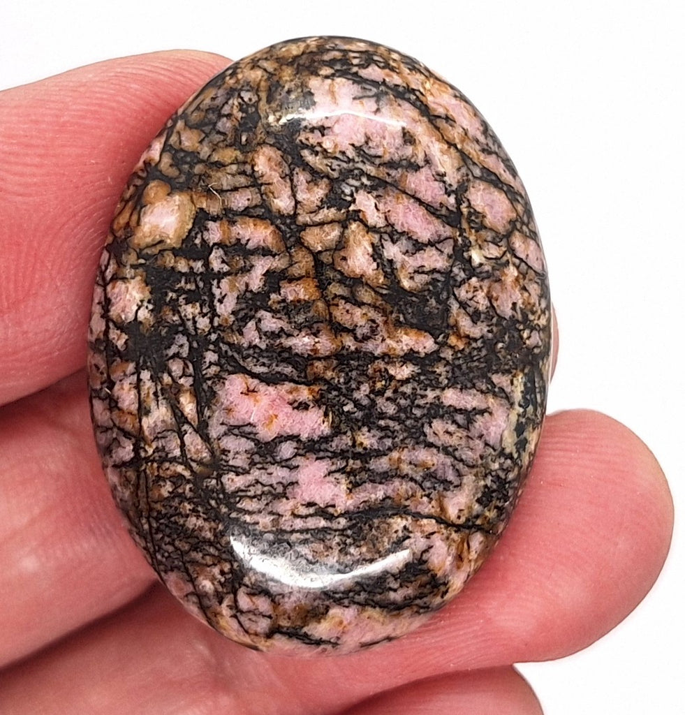 40x30mm Flat Backed Rhodonite gemstone loose oval cabochon semi-precious stone  655xH