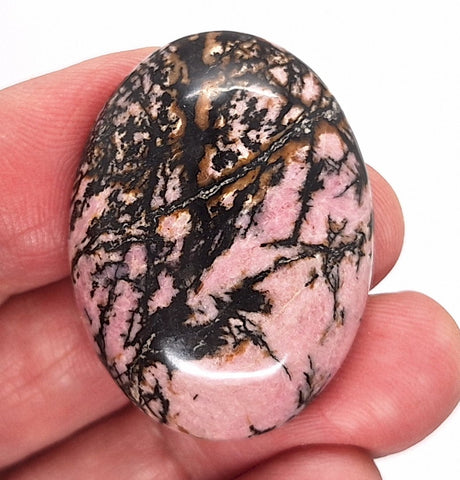 40x30mm Flat Backed Rhodonite gemstone loose oval cabochon semi-precious stone  655xi