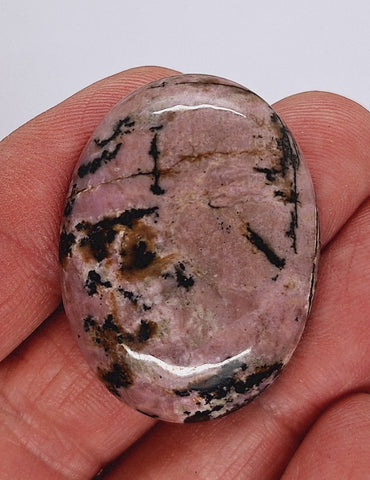 40x30mm Flat Backed Rhodonite gemstone loose oval cabochon semi-precious stone  655xA