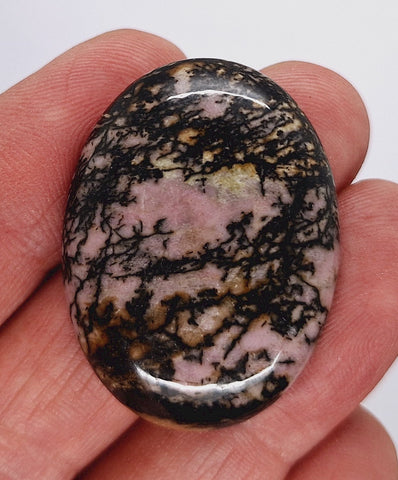 40x30mm Flat Backed Rhodonite gemstone loose oval cabochon semi-precious stone  655xB