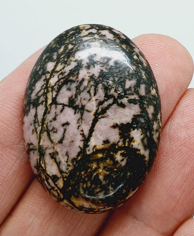 40x30mm Flat Backed Rhodonite gemstone loose oval cabochon semi-precious stone  655xB