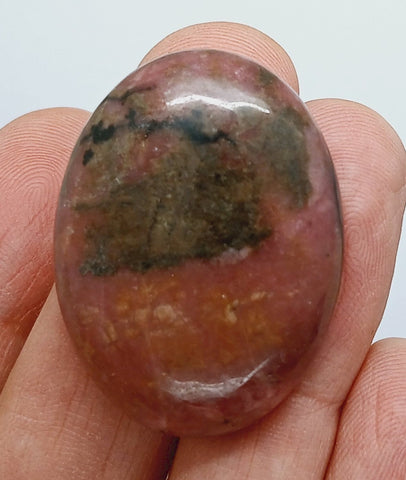 40x30mm Flat Backed Rhodonite gemstone loose oval cabochon semi-precious stone  655xD