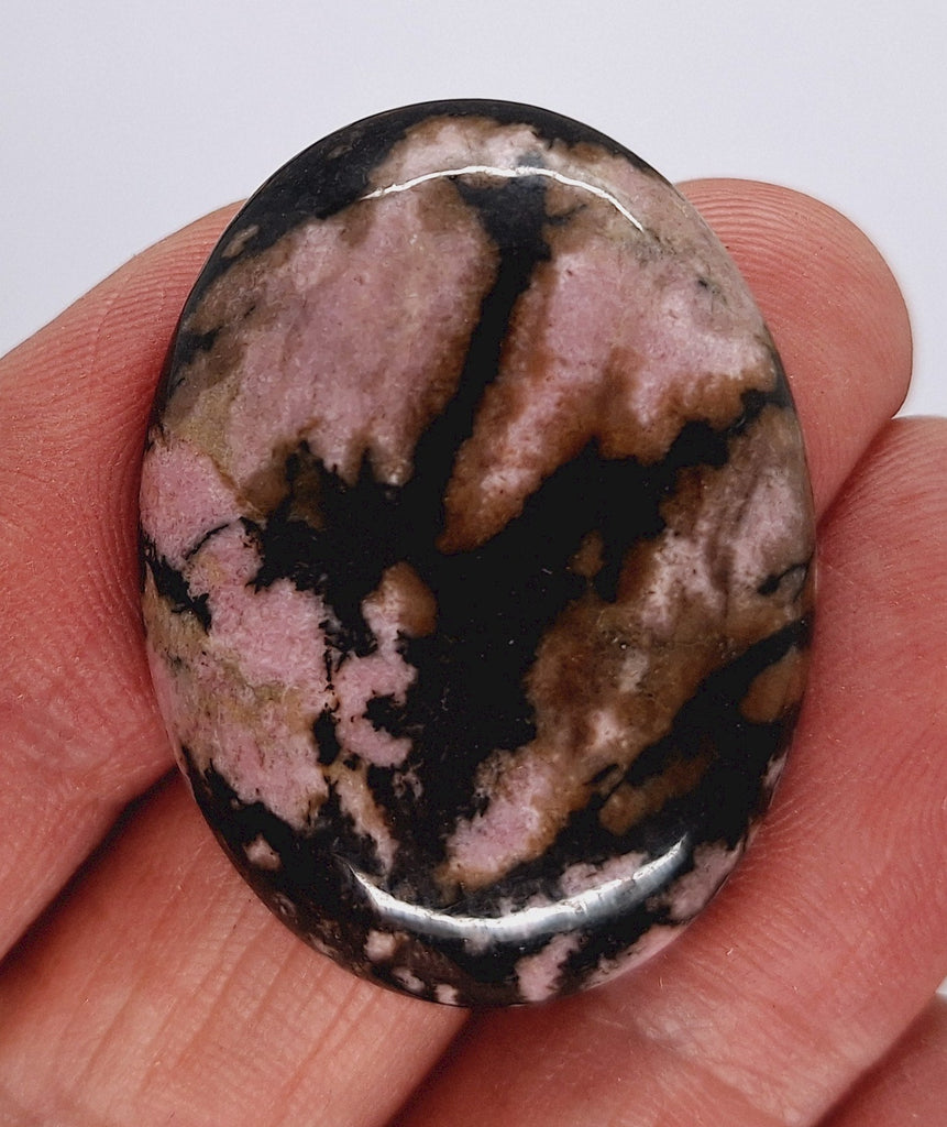 40x30mm Flat Backed Rhodonite gemstone loose oval cabochon semi-precious stone  655xE