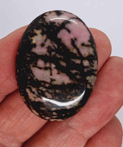 40x30mm Flat Backed Rhodonite gemstone loose oval cabochon semi-precious stone  655xF