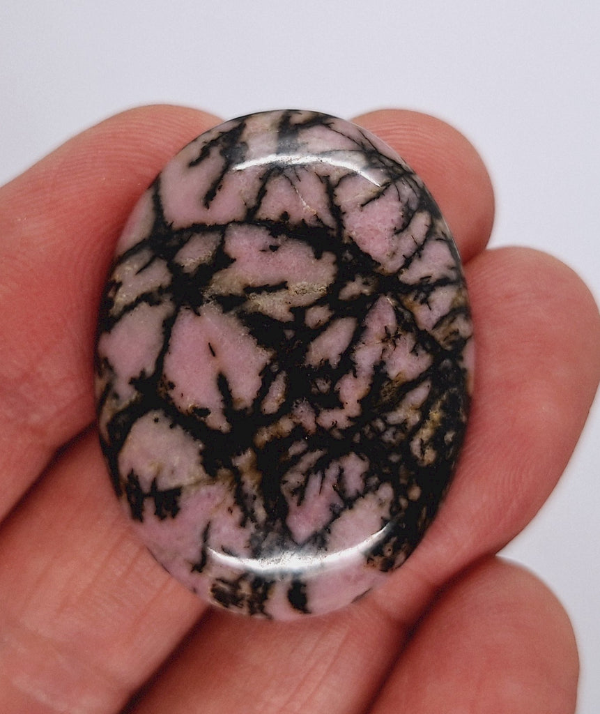 40x30mm Flat Backed Rhodonite gemstone loose oval cabochon semi-precious stone  655xH