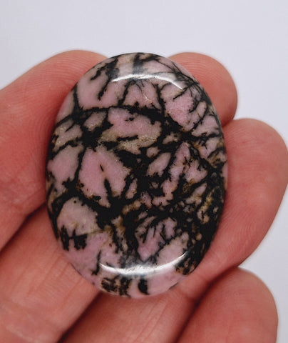 40x30mm Flat Backed Rhodonite gemstone loose oval cabochon semi-precious stone  655xH