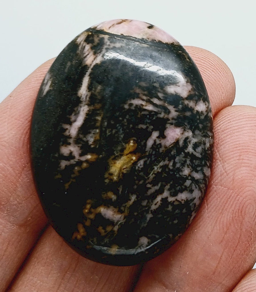 40x30mm Flat Backed Rhodonite gemstone loose oval cabochon semi-precious stone  655xJ