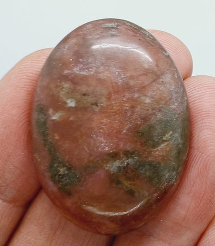 40x30mm Flat Backed Rhodonite gemstone loose oval cabochon semi-precious stone  655xL