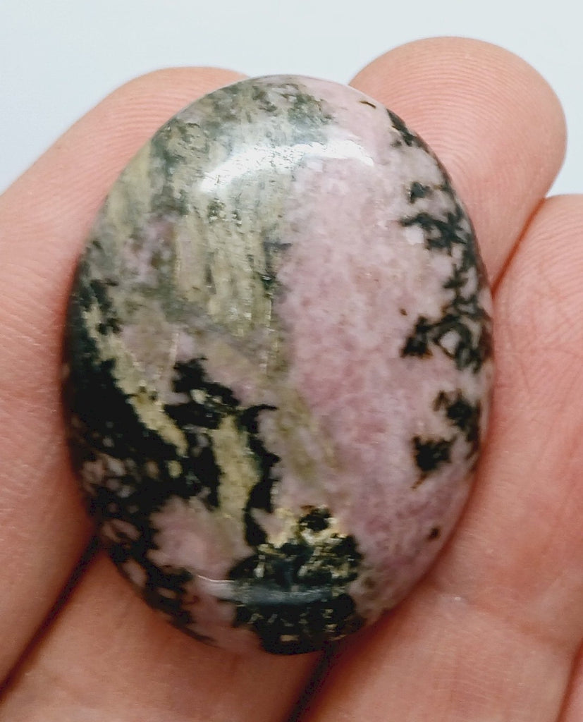 40x30mm Flat Backed Rhodonite gemstone loose oval cabochon semi-precious stone  655xi