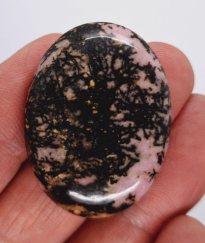 40x30mm Flat Backed Rhodonite gemstone loose oval cabochon semi-precious stone  655xi