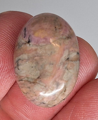 25x18mm Flat Backed Pink Rhodonite gemstone loose gem stone Cabochon 656xO