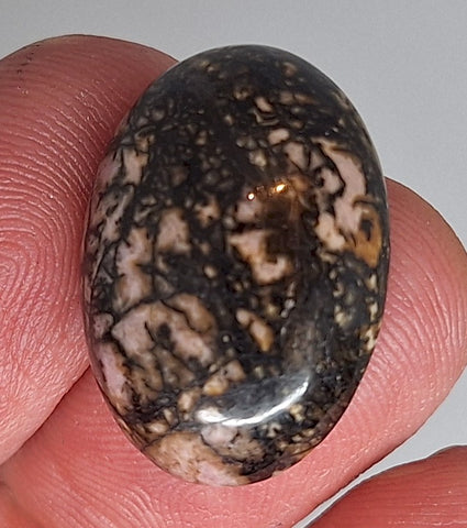 25x18mm Flat Backed Pink Rhodonite gemstone loose gem stone Cabochon 656xP