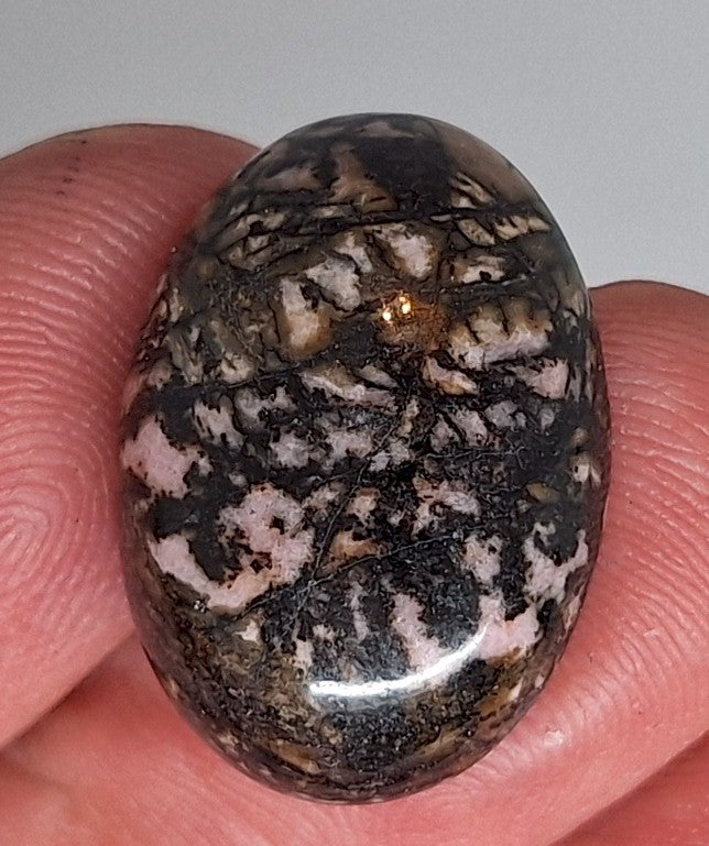 25x18mm Flat Backed Pink Rhodonite gemstone loose gem stone Cabochon 656xS