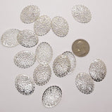 Seconds - 15pcs Silver 39x27mm Domed filigree
