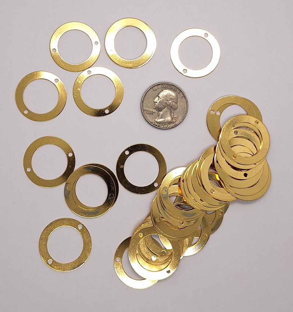 Closeout - 43pcs Gold 25mm connector ring 2/hole 785q