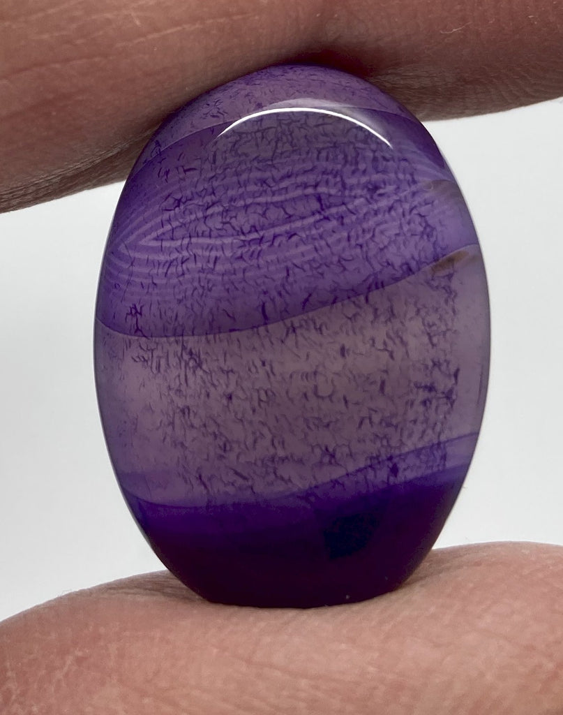 25x18mm Violet Blue Purple Dyed Agate Flat Backed Loose Semi-precious Gemstone Cabochon 863xB