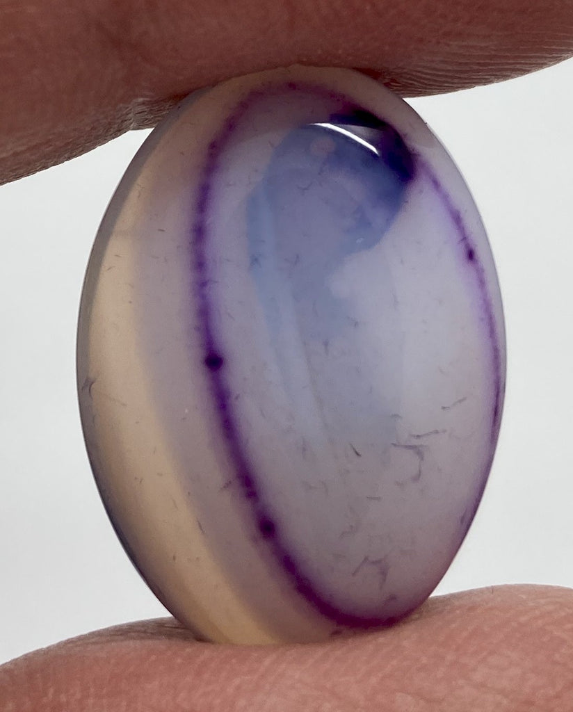 25x18mm Violet Blue Purple Dyed Agate Flat Backed Loose Semi-precious Gemstone Cabochon 863xH