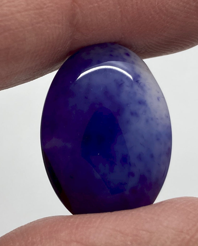 25x18mm Violet Blue Purple Dyed Agate Flat Backed Loose Semi-precious Gemstone Cabochon 863xJ