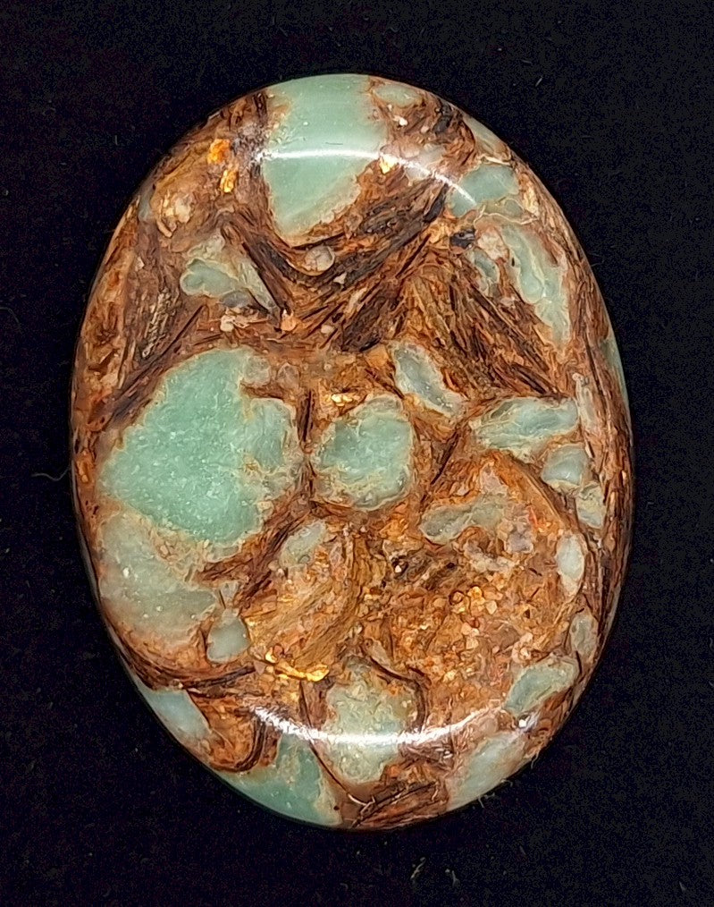 40x30mm Copper Matrix Turquoise Cabochon Flat Backed Stone 917xA