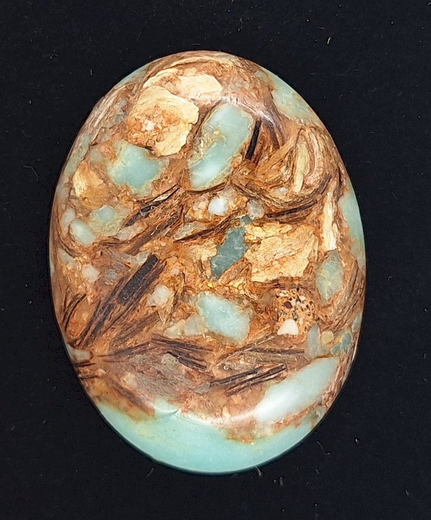 40x30mm Copper Matrix Turqouise Cabochon Flat Backed Stone 917xB