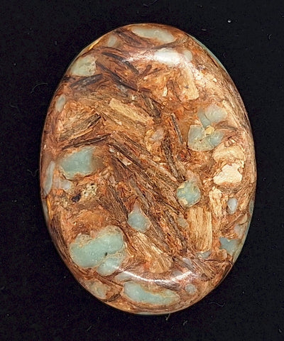 40x30mm Copper Matrix Turquoise Cabochon Flat Backed Stone 917xD