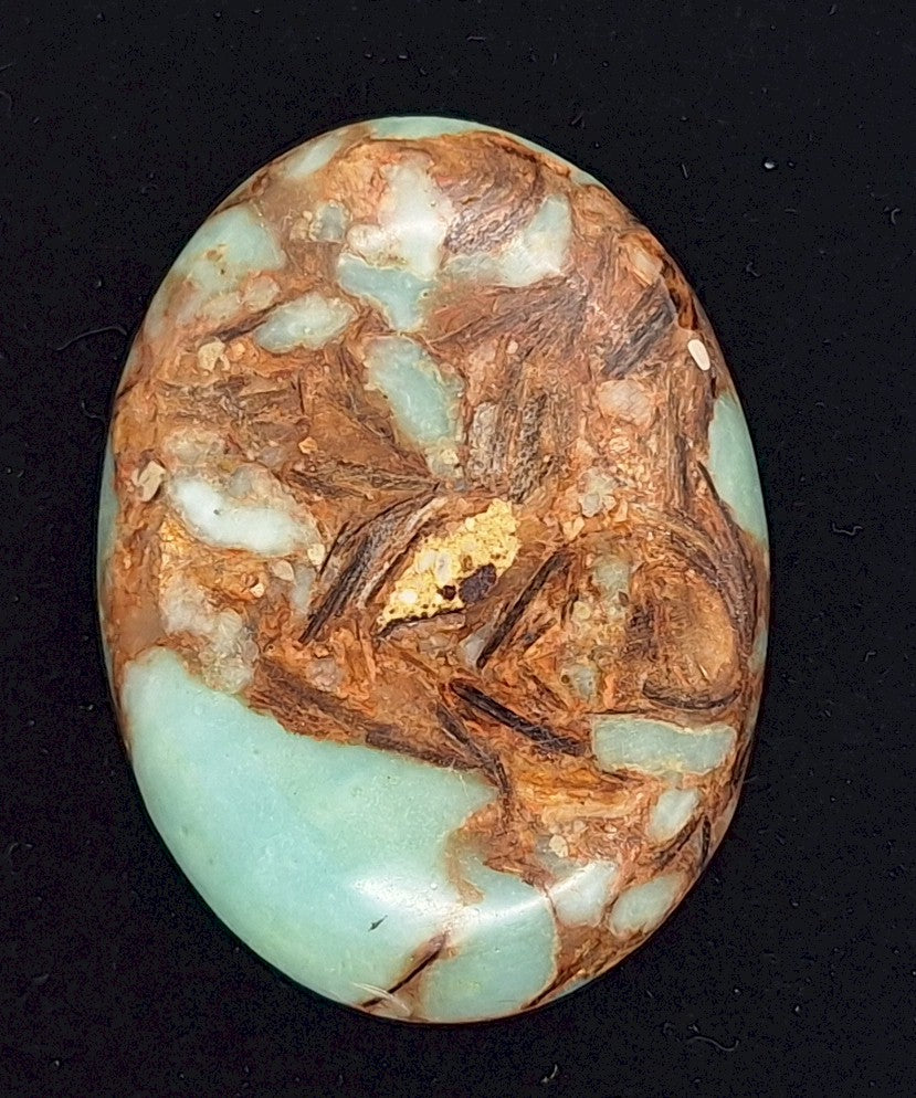 40x30mm Copper Matrix Turquoise Cabochon Flat Backed Stone 917xG