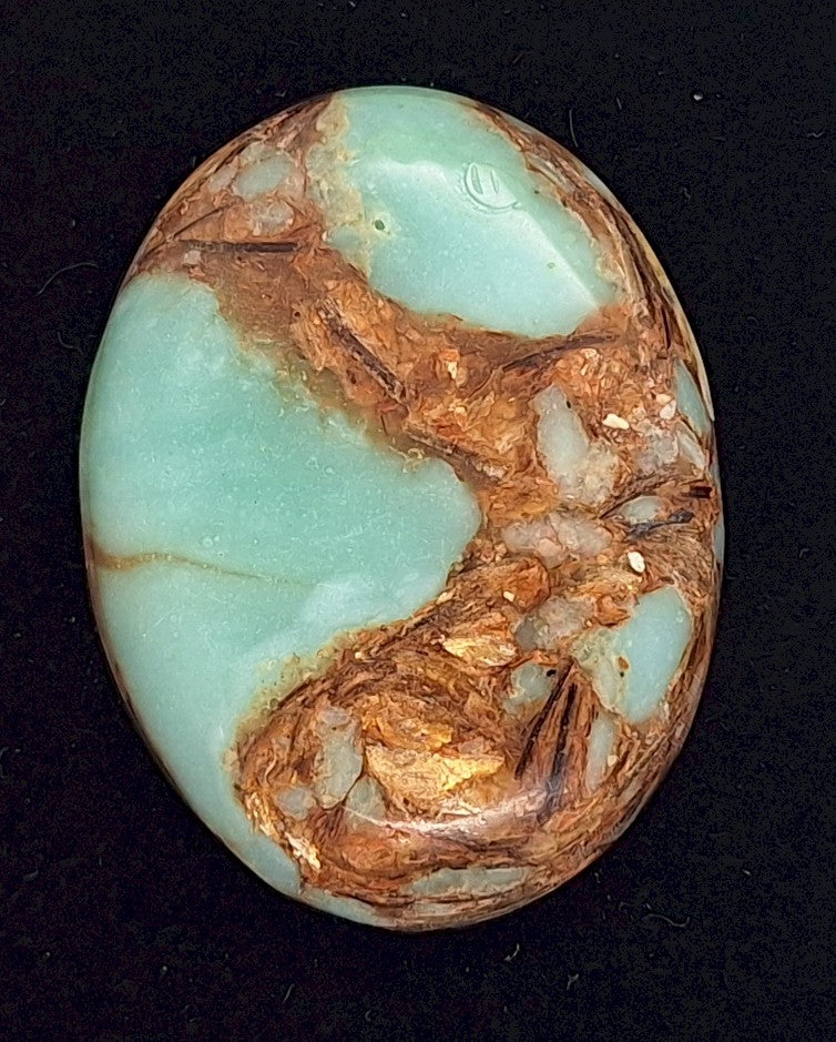 40x30mm Copper Matrix Turquoise Cabochon Flat Backed Stone 917xH