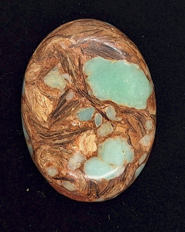40x30mm Copper Matrix Turquoise Cabochon Flat Backed Stone 917xL