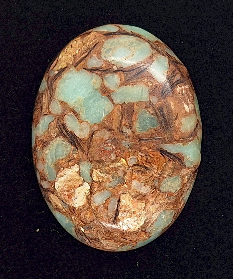 40x30mm Copper Matrix Turquoise Cabochon Flat Backed Stone 917xM