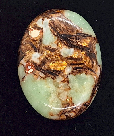 40x30mm Copper Matrix Turquoise Cabochon Flat Backed Stone 917xN