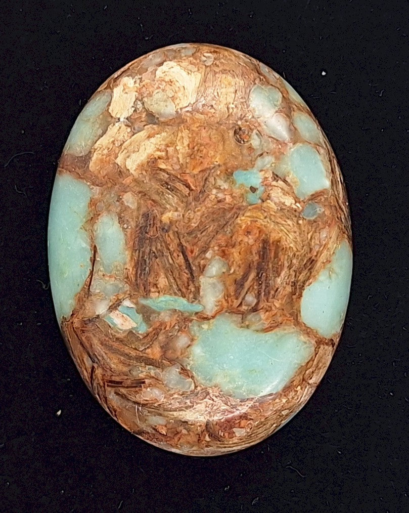 40x30mm Copper Matrix Turquoise Cabochon Flat Backed Stone 917xi