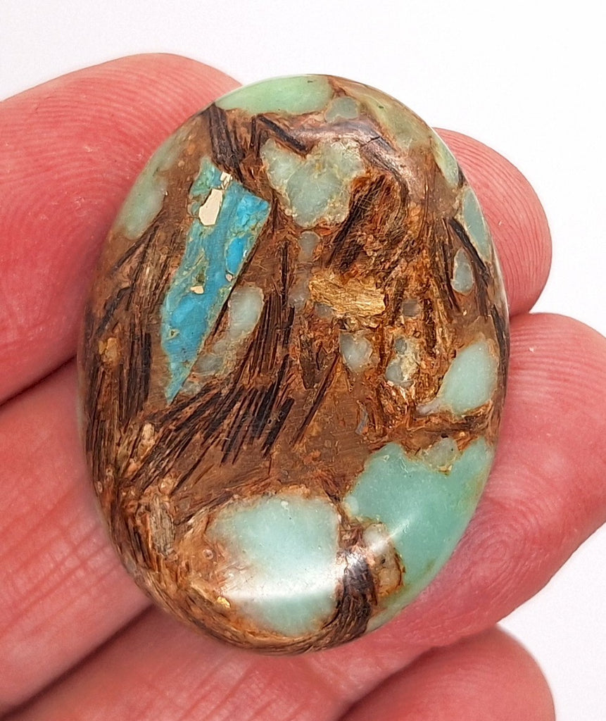 SECOND read description 40x30mm Copper Matrix Turquoise Cabochon Flat Backed Stone 917xA
