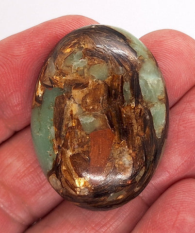 40x30mm Copper Matrix Turqouise Cabochon Flat Backed Stone 917xB