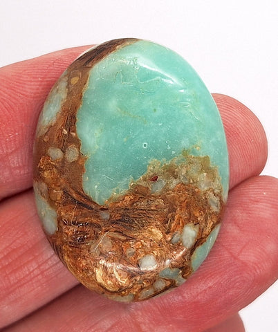 40x30mm Copper Matrix Turquoise Cabochon Flat Backed Stone 917xC