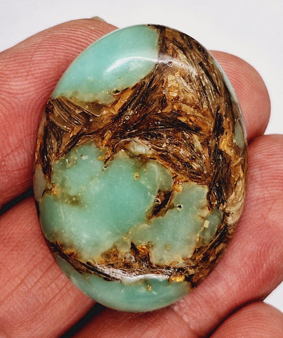 40x30mm Copper Matrix Turquoise Cabochon Flat Backed Stone 917xF
