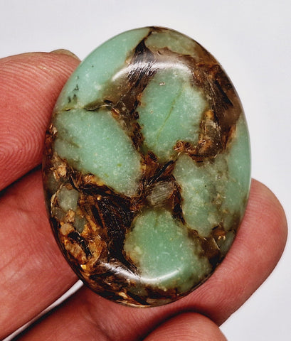 40x30mm Copper Matrix Turquoise Cabochon Flat Backed Stone 917xG