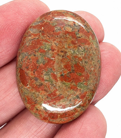40x30mm Unakite Gemstone Cabochon Flat Backed Oval Stone 923xA