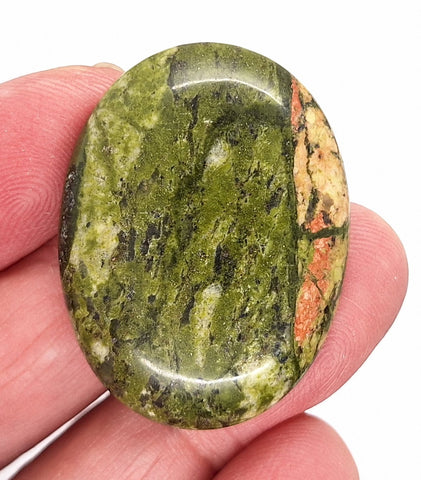 40x30mm Unakite Gemstone Cabochon Flat Backed Oval Stone 923xB