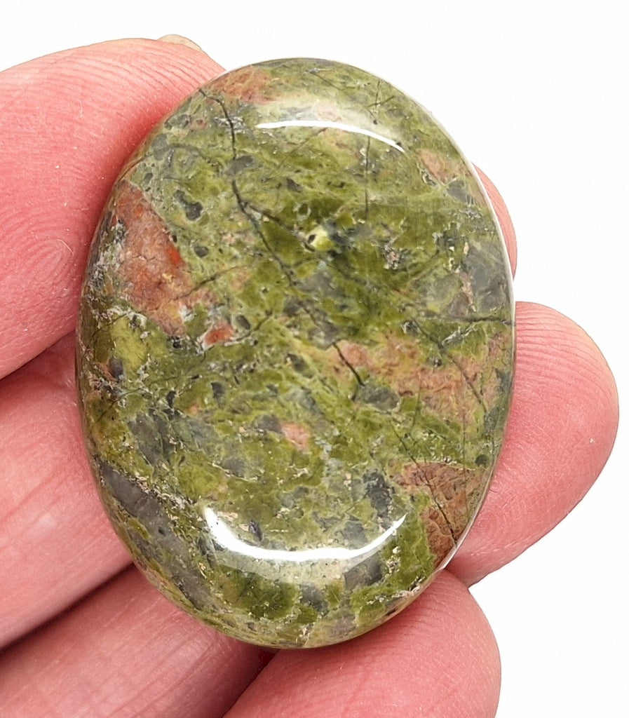 40x30mm Unakite Gemstone Cabochon Flat Backed Oval Stone 923xC