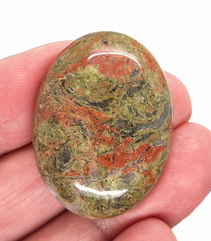 40x30mm Unakite Gemstone Cabochon Flat Backed Oval Stone 923xH