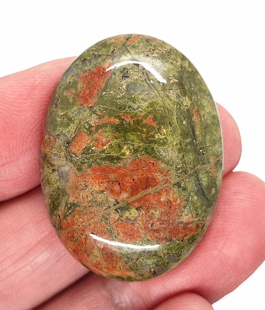 40x30mm Unakite Gemstone Cabochon Flat Backed Oval Stone 923xN