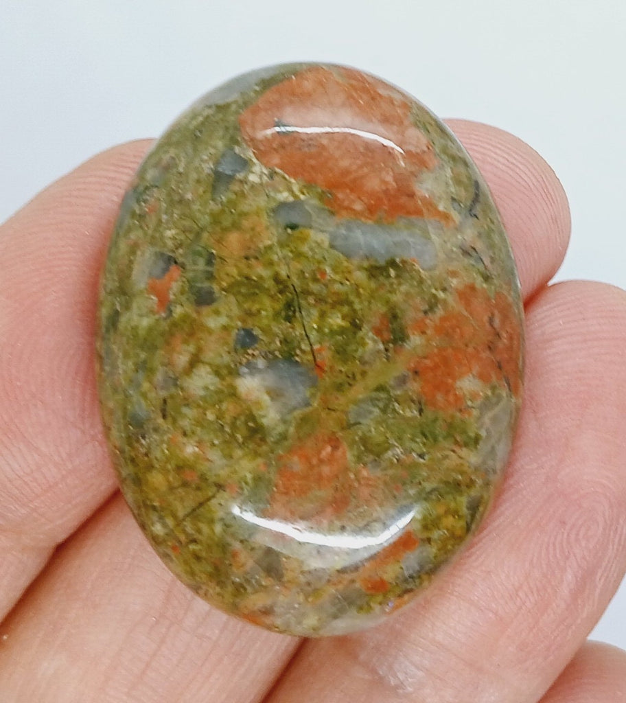 40x30mm Unakite Gemstone Cabochon Flat Backed Stone. Read Description  923xB