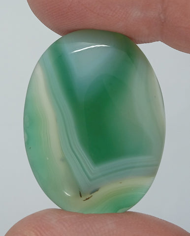 40x30mm Striated Green Dyed Agate Gemstone Oval Stone Cabochon 954xB