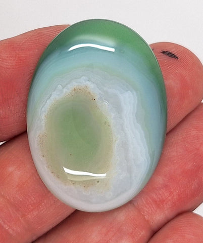 40x30mm Striated Green Dyed Agate Gemstone Oval Stone Cabochon 954xD