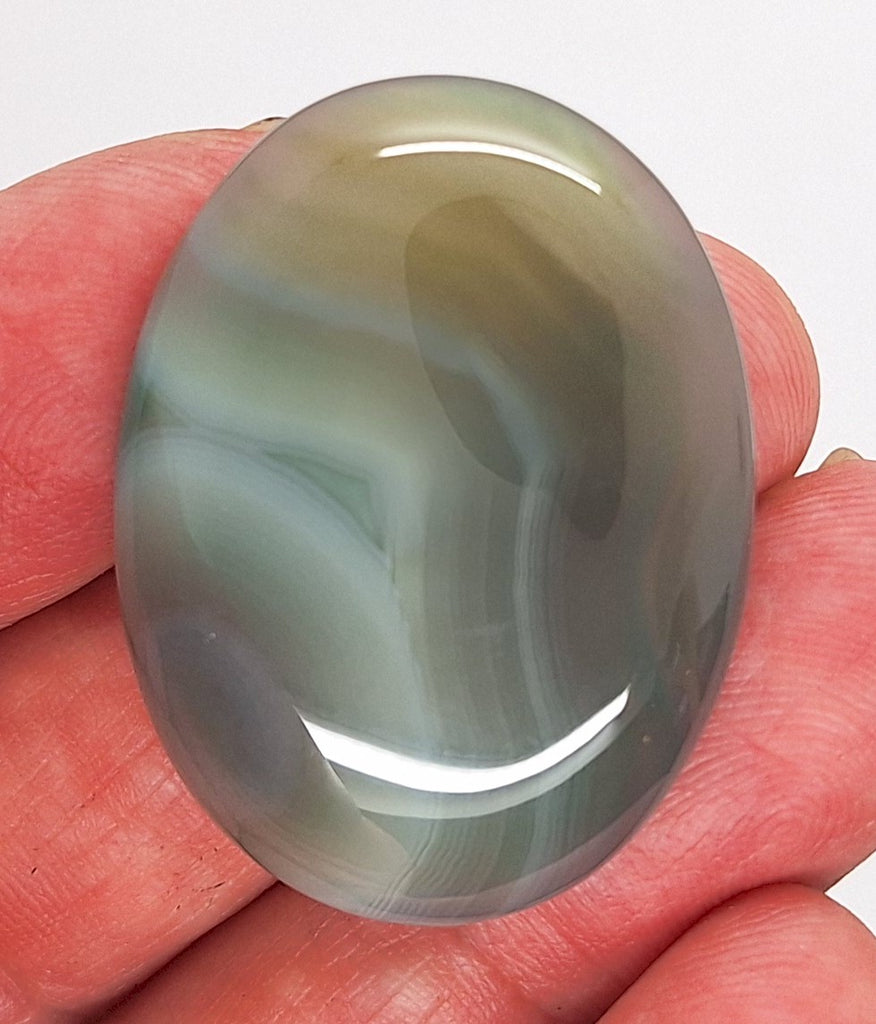 40x30mm Striated Green Dyed Agate Gemstone Oval Stone Cabochon 954xH